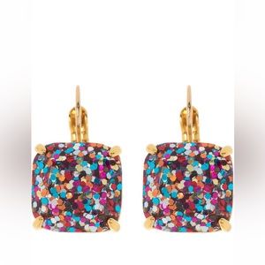 New KATE SPADE square glitter cubic zirconia drop earrings